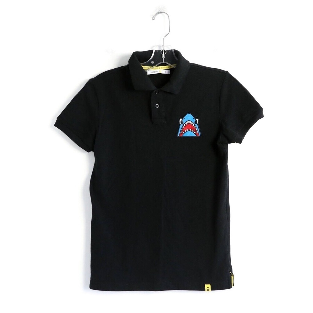 Pancoat Japanese designer brand men’s black polo shirt short sleeve top shark S